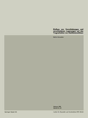 cover image of Einfluss von Verschiebungen und verschiedenen Lagerungen auf das Tragverhalten von Stahlbetonstützen